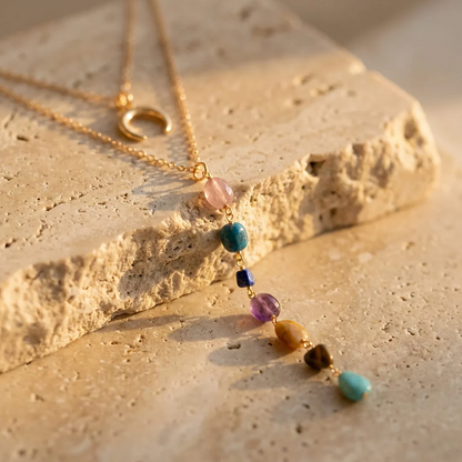 Collier "Lune des 7 Chakras"