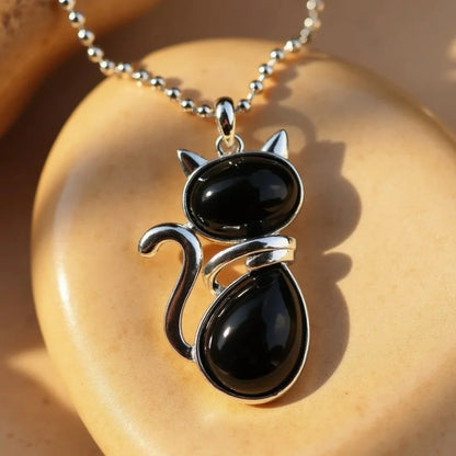 Pendentif Chat en Pierre Naturelle