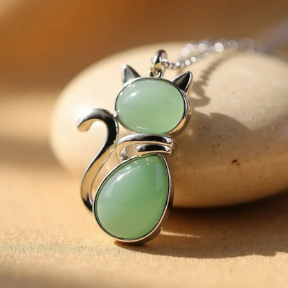Pendentif Chat en Pierre Naturelle
