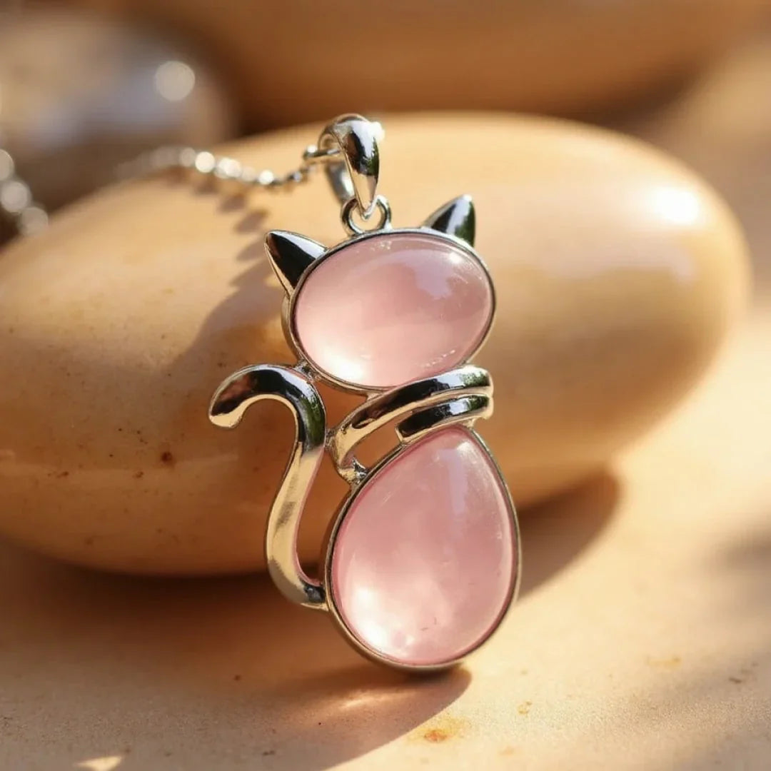 Pendentif Chat en Pierre Naturelle