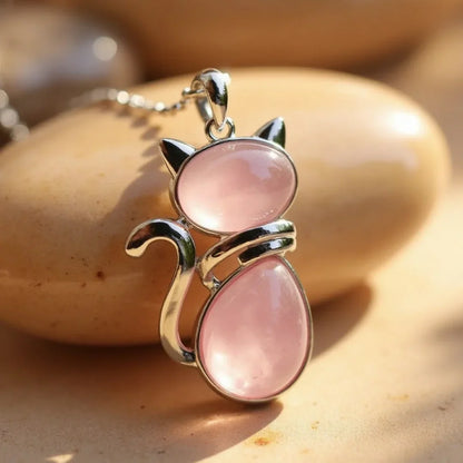 Pendentif Chat en Pierre Naturelle
