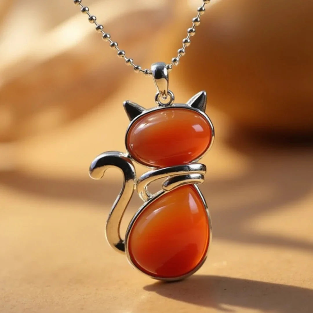 Pendentif Chat en Pierre Naturelle